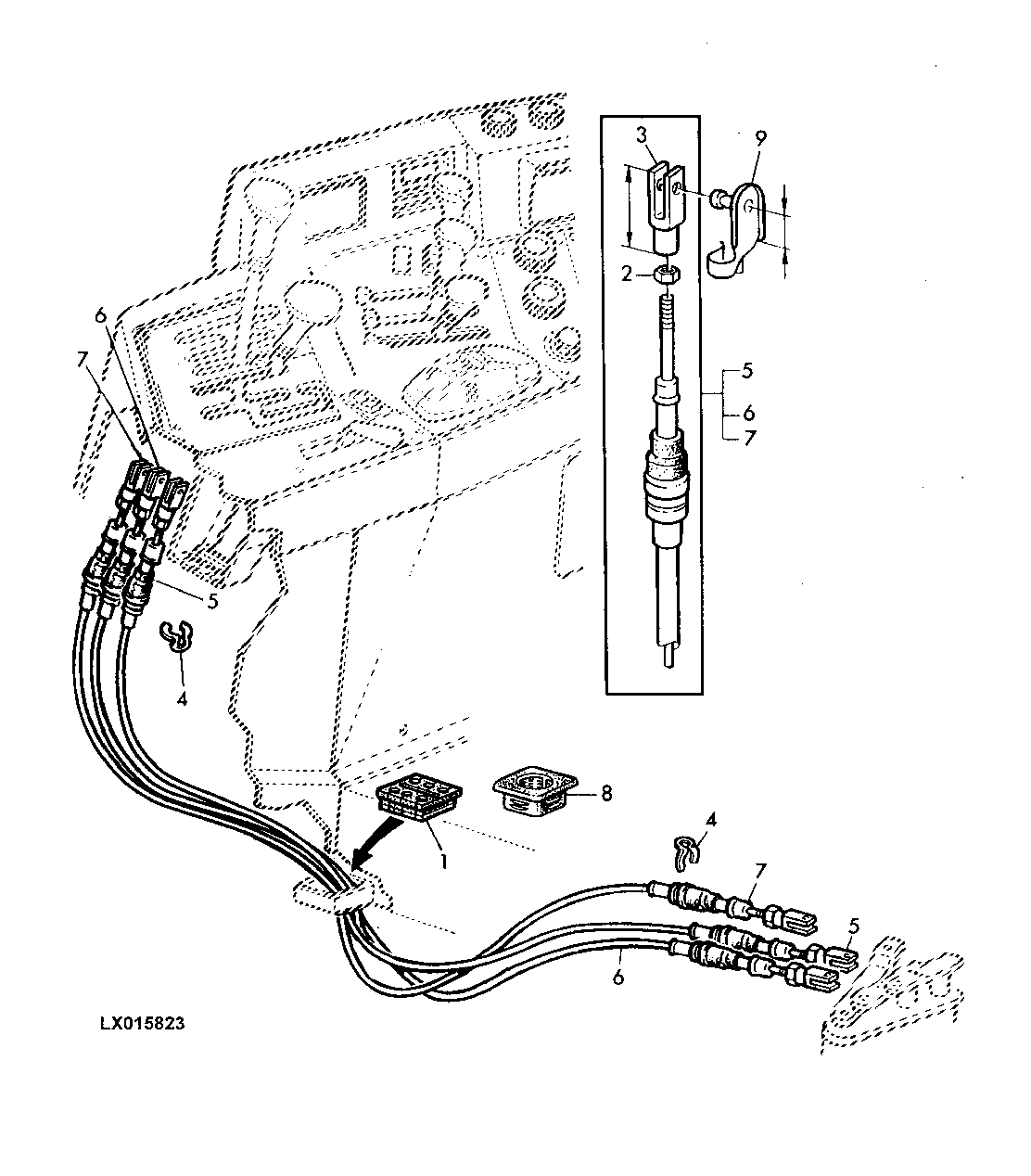 BOWDEN CABLES FOR RANGE SHIFT (NOT USED WITH ELECTR. REVERSER CONTROL)