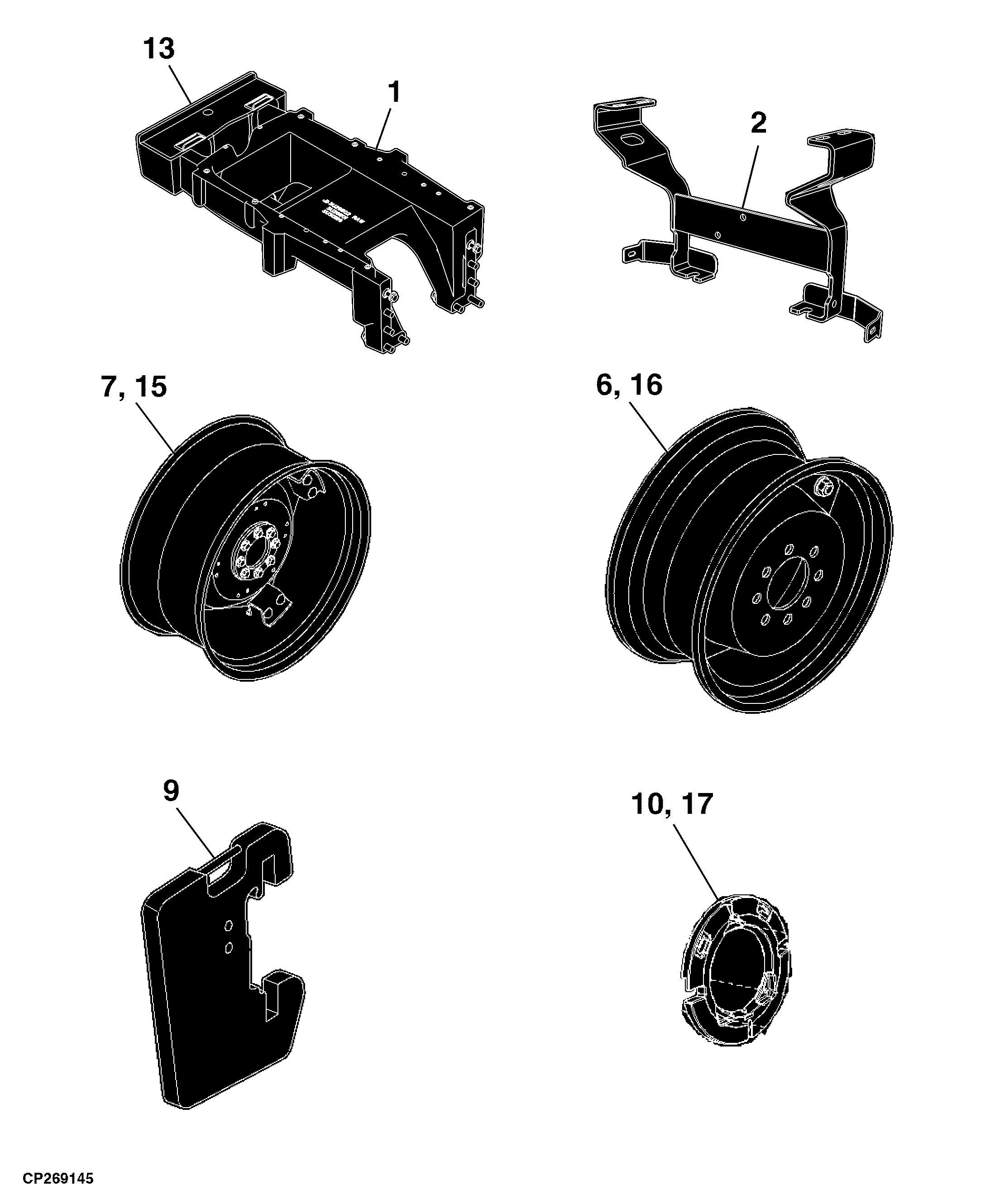 80 Wheels, Non-Powered Axles, Sheet metal Tractor