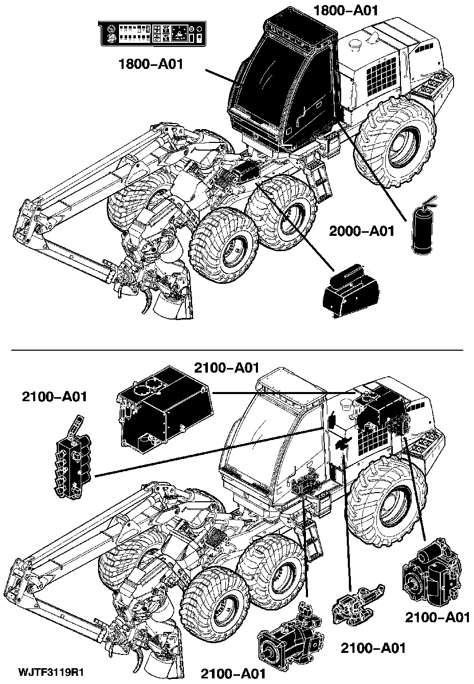 1470D Wheeled Harvester (S.N. 001001-), Tier 3, Engine 6090HTJ05