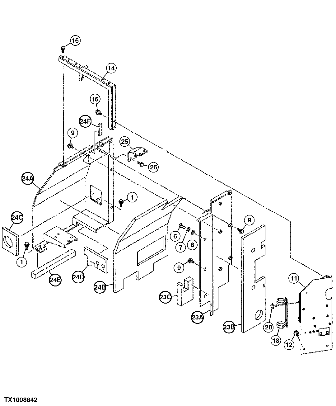 LEFT SIDE COMPARTMENT PANELING (SN 062993- )