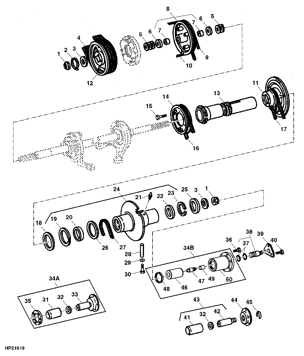 PRIMARY COUNTERSHAFT SHEAVES (DUAL - RANGE CYLINDER DRIVE) (551901 - )