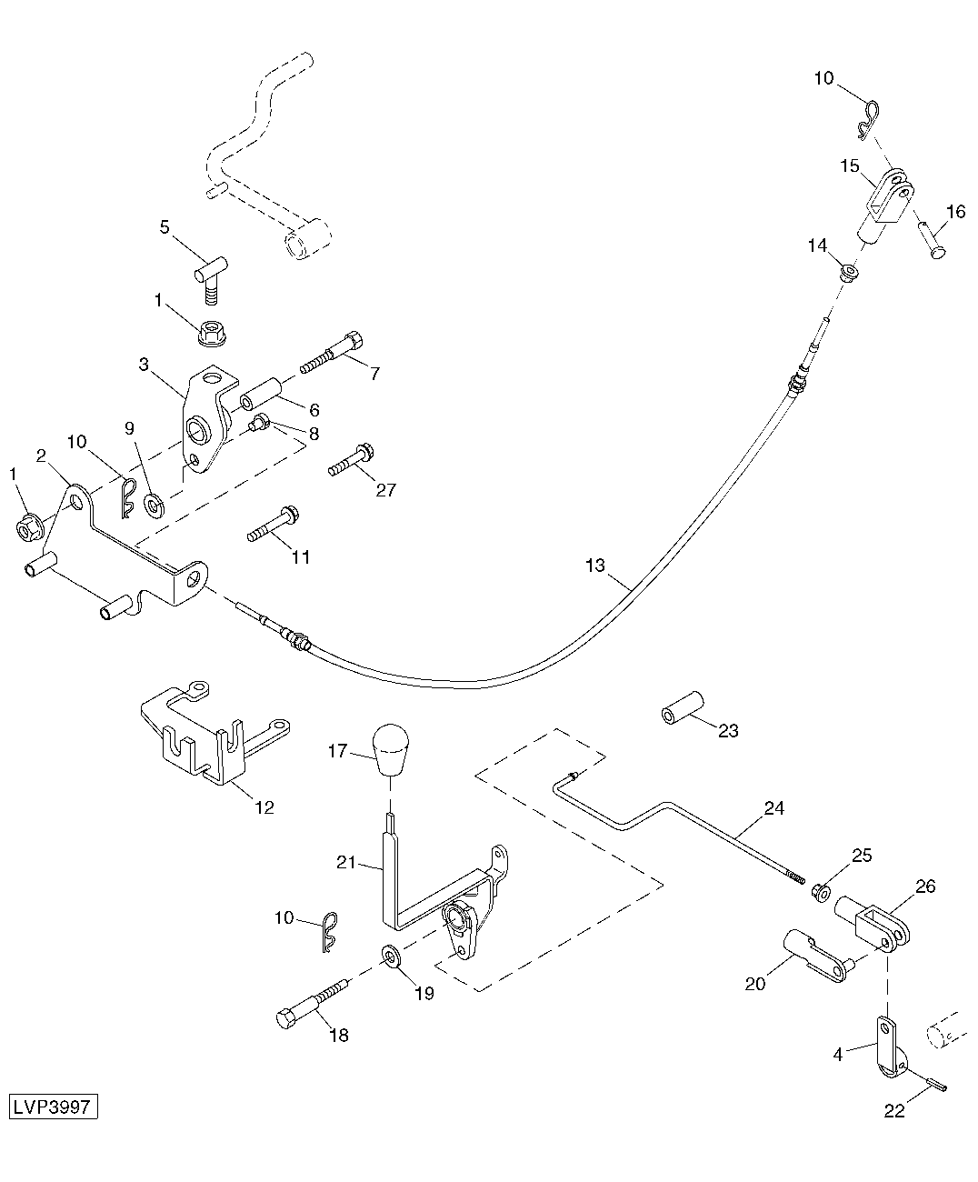 SHIFTABLE 540/540E PTO LEVER AND LINKAGE (STRADDLE MOUNT)