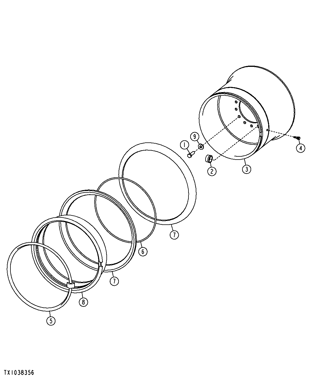 Wheel Rim Assembly (25 X 17) (Five Piece) ( - 607766)