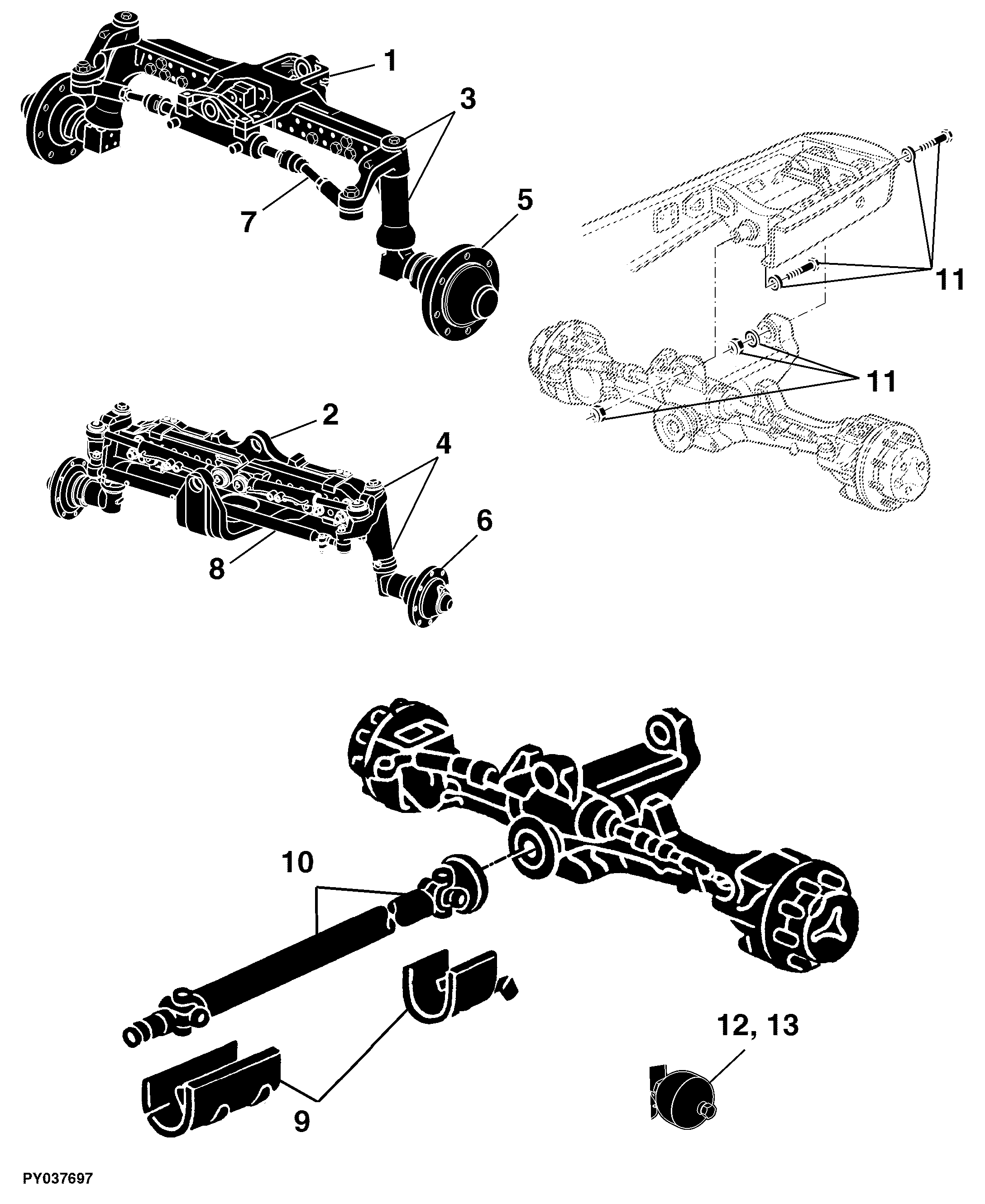 81 MFWD Front Axle Accessories and 2WD Front Axles