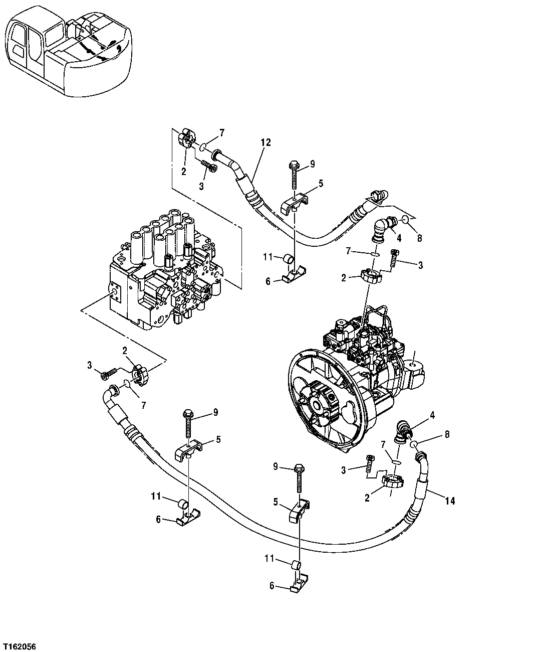 HIGH PRESSURE HYDRAULIC LINES (PUMP TO CONTROL VALVE)
