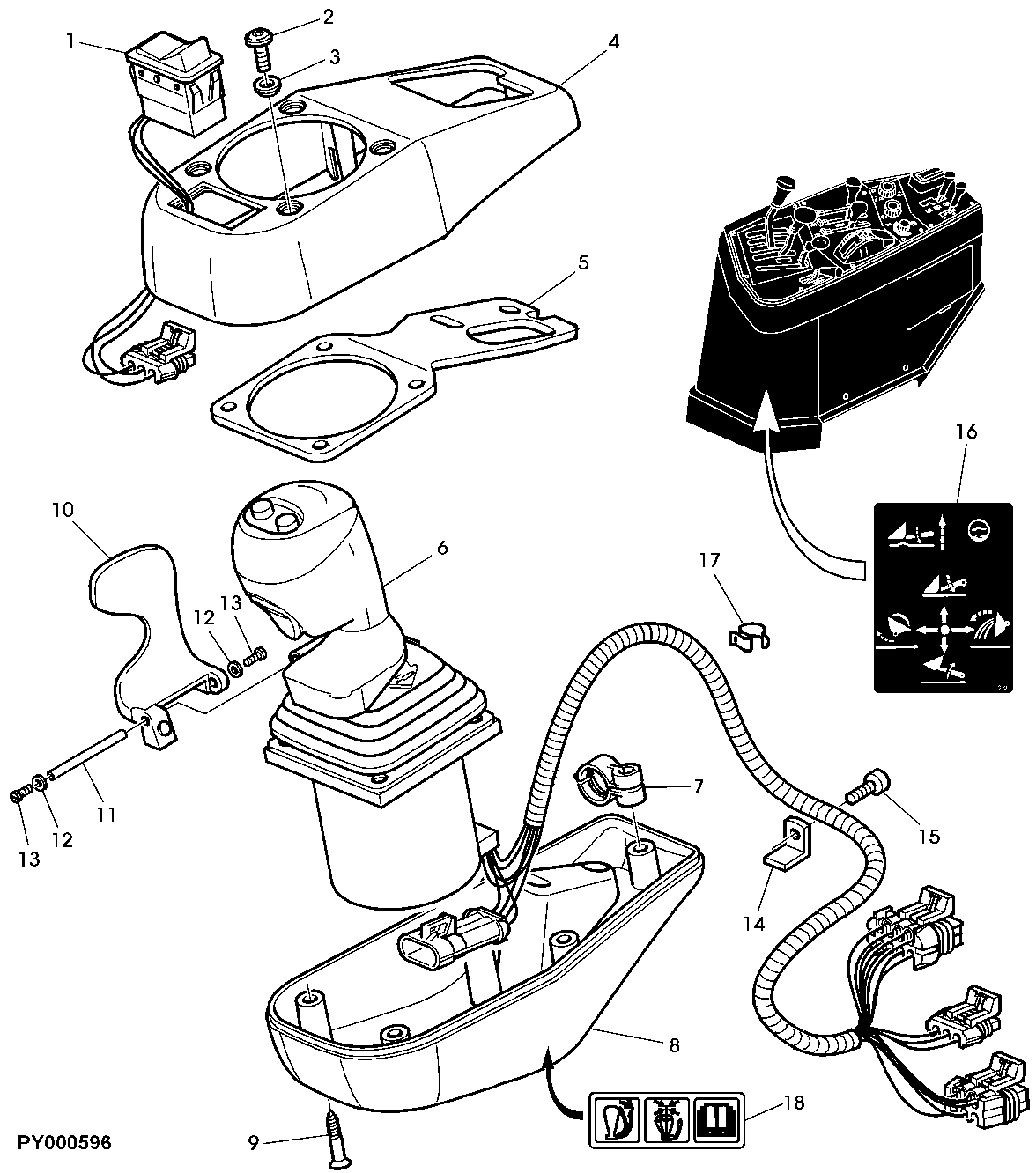 MULTI-FUNCTION LEVER (LOADER JOYSTICK) FOR ECV (ARMREST INTEGRATED)