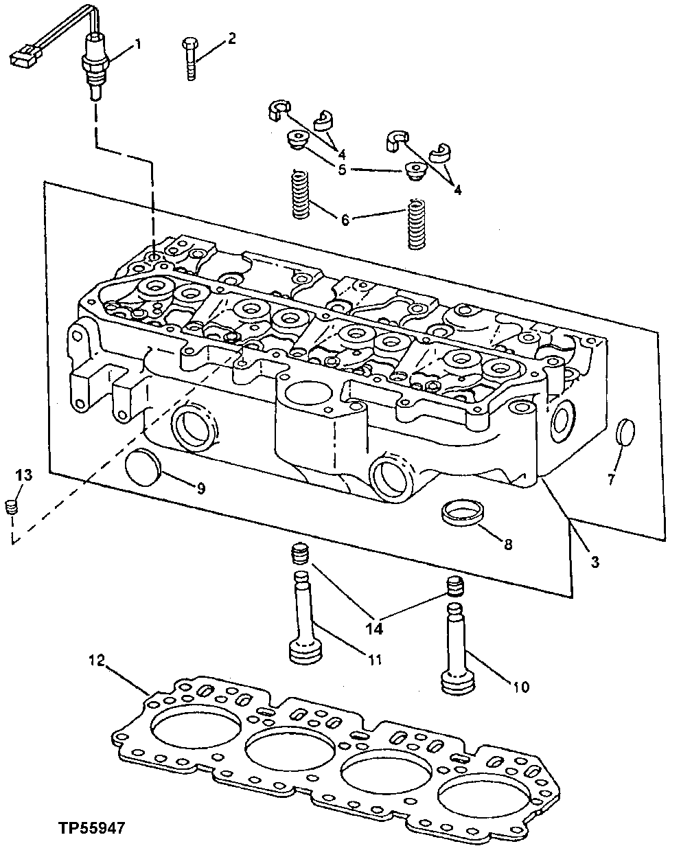Cylinder Head, Head Gasket, Valves and Temperature Switch
