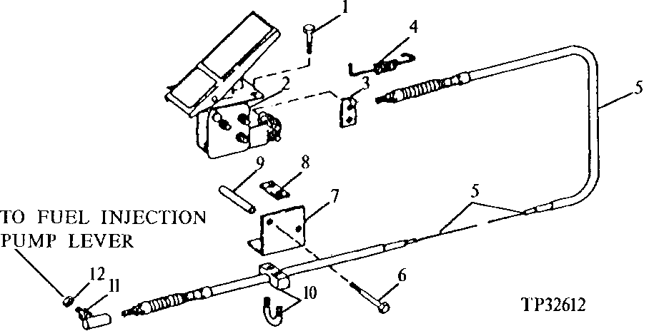 SPEED CONTROL CABLE PEDAL AND MOUNTING BRACKET