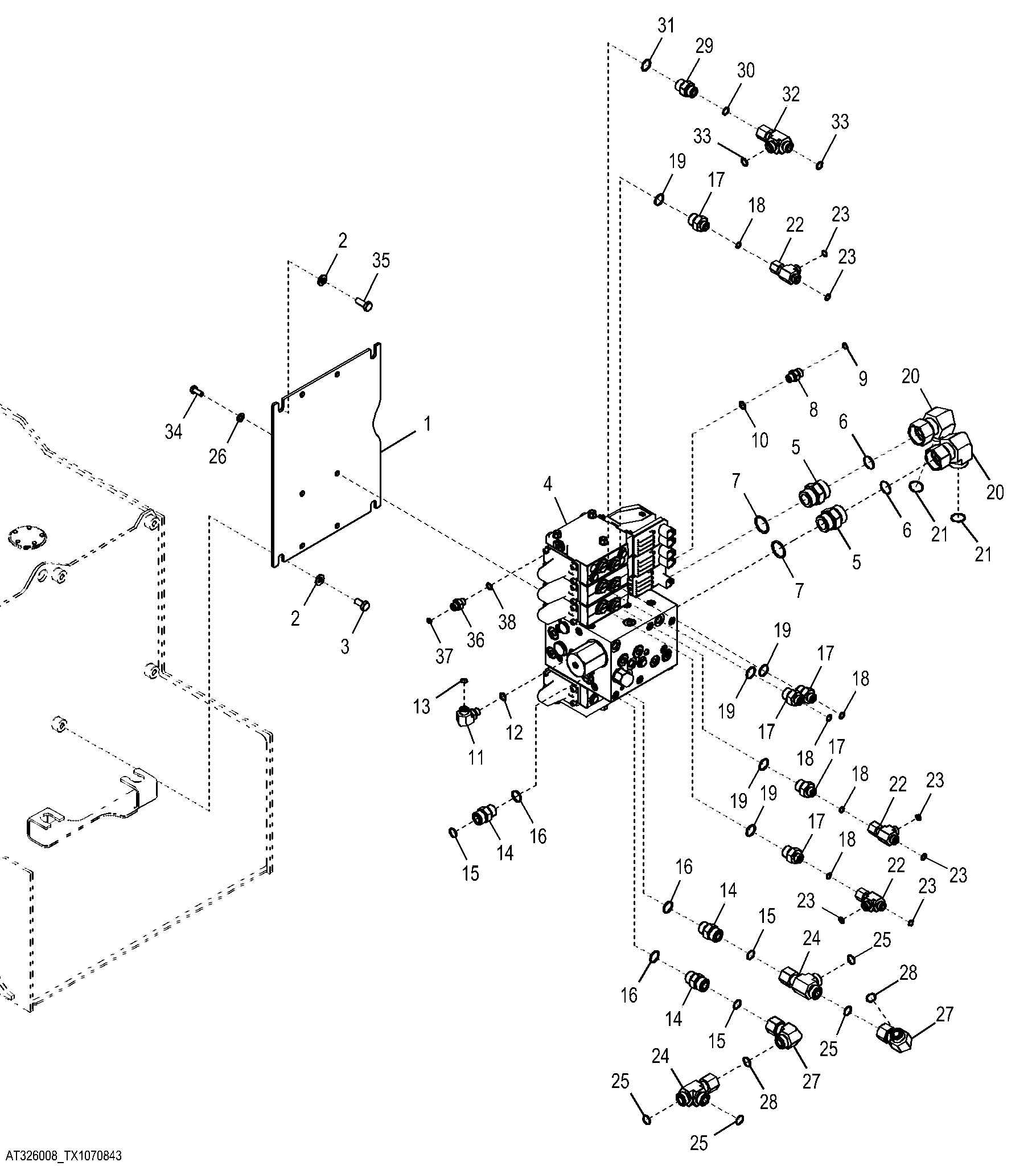 Integrated Grade Control Hydraulic Control Valve Installation