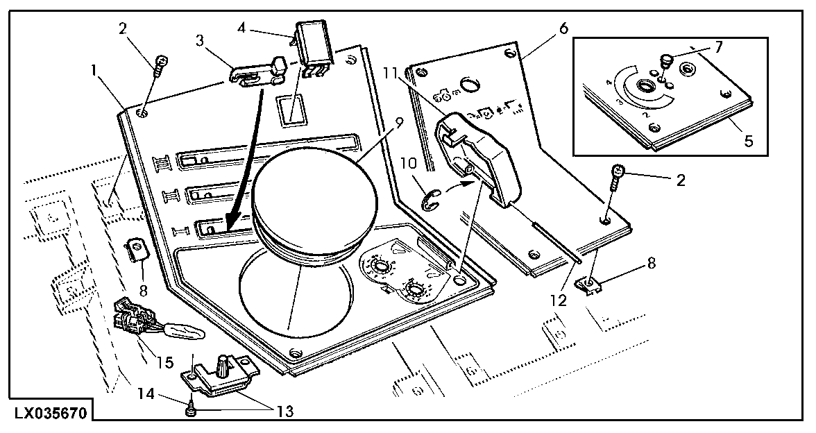 UPHOLSTERY PARTS WITHOUT ROCKSHAFT CONTROL (CAB)