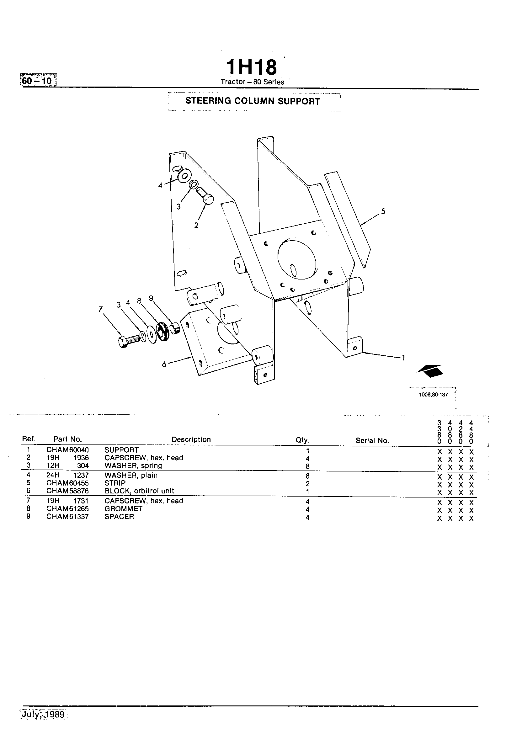 Steering and Brakes Steering Column Support