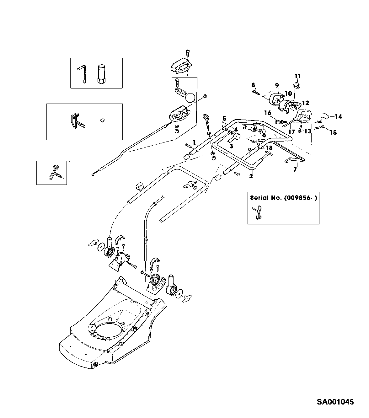 HANDLE (UPPER PART), STARTER CONTROL, SHIFT LINKAGE
