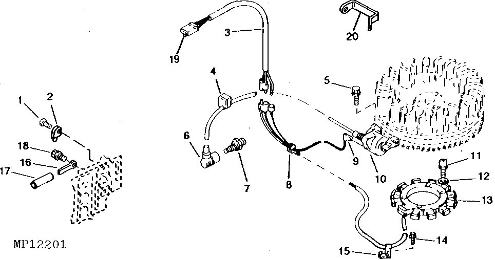 STATOR, SPARK PLUG, ENGINE WIRING, IGNITER AND COIL