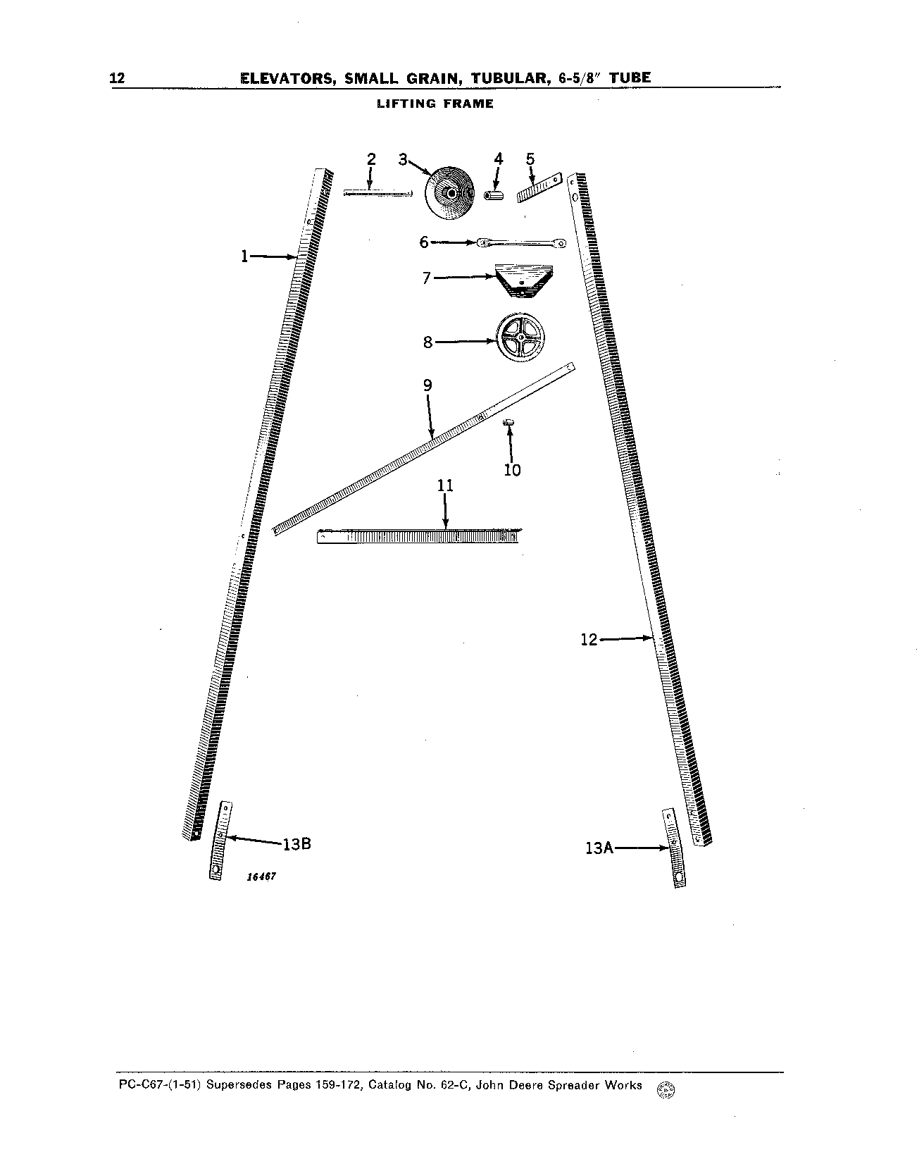 Elevators, Small Grain, 6-5/8 In. Tube Frame, Lifting