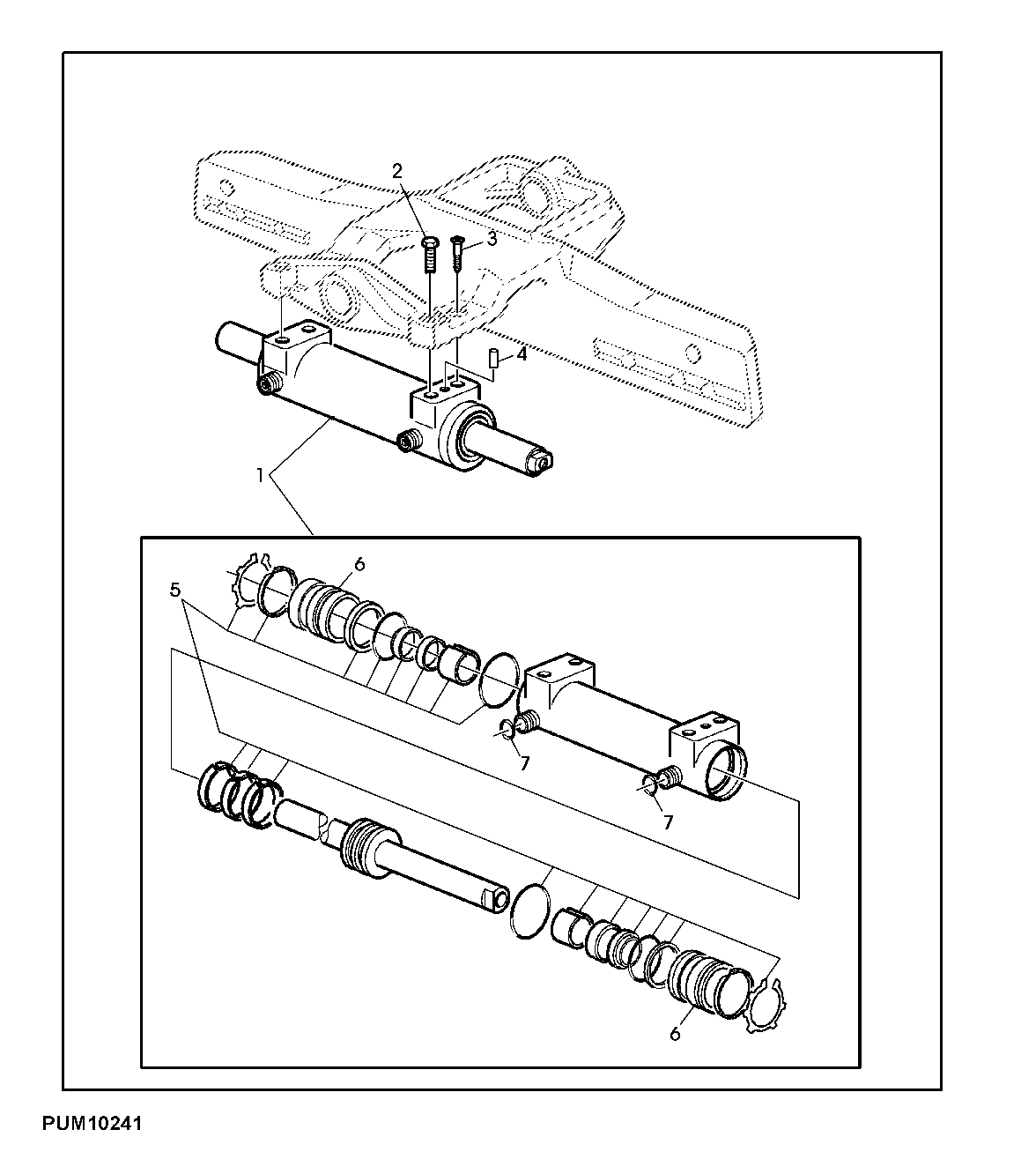 FRONT AXLE, STEERING CYLINDER W/O FRONT WHEEL DRIVE