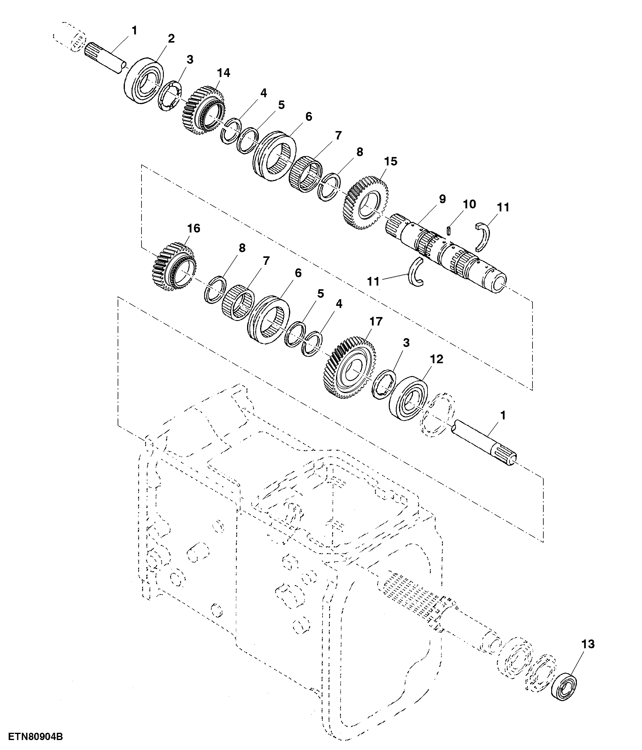 Transmission Top Shaft, Collar shift Transmission