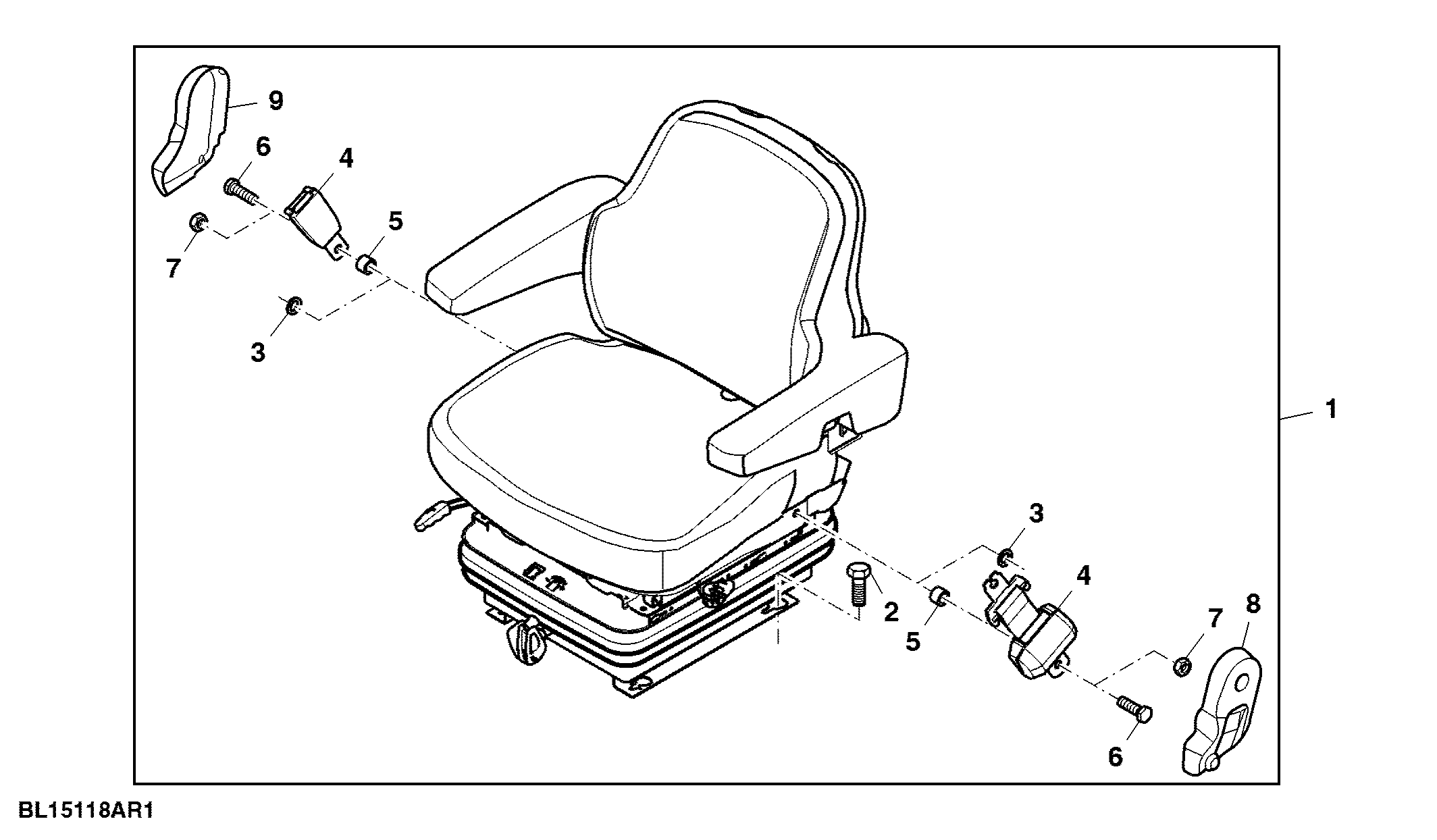 Attachment, Seat, Mechanical Suspended, W/O Operator Presence Switch, MSG85/731