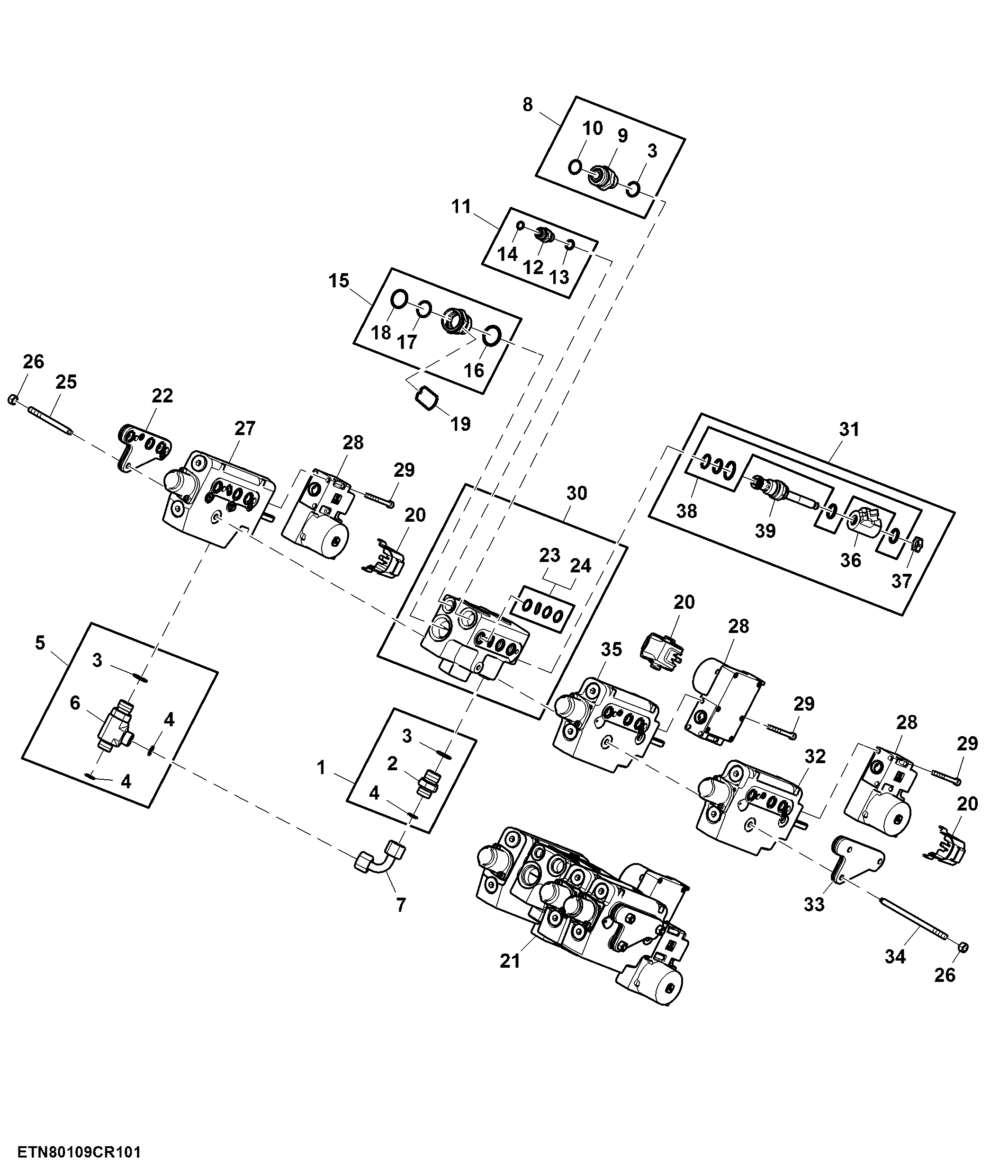 Electrical Midstack SCV, W/ 2 Functions, W/ Front Hitch Control Valve