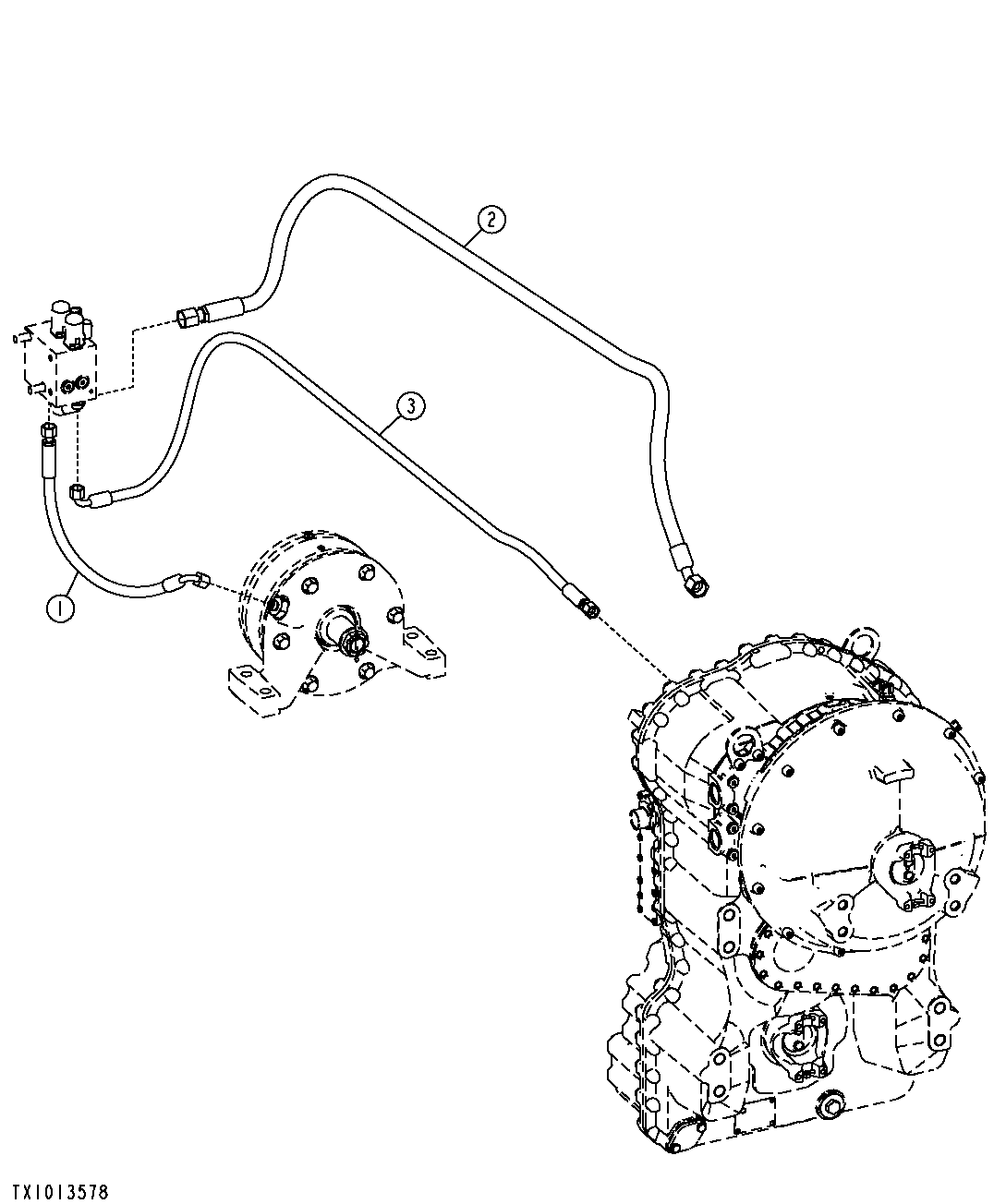 Park Brake Solenoid Valve Hydraulic Lines