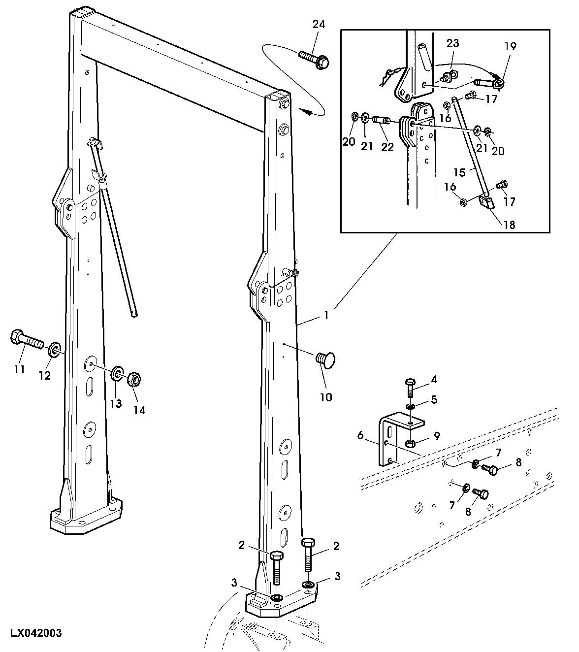 2-POST ROLL GARD, SUSPENSION FOR PLATFORM (STANDARD VERSION)