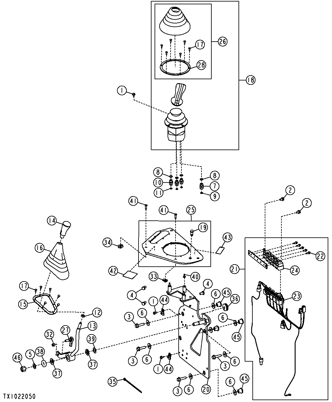 Pilot Control Lever and Support (Single Function)