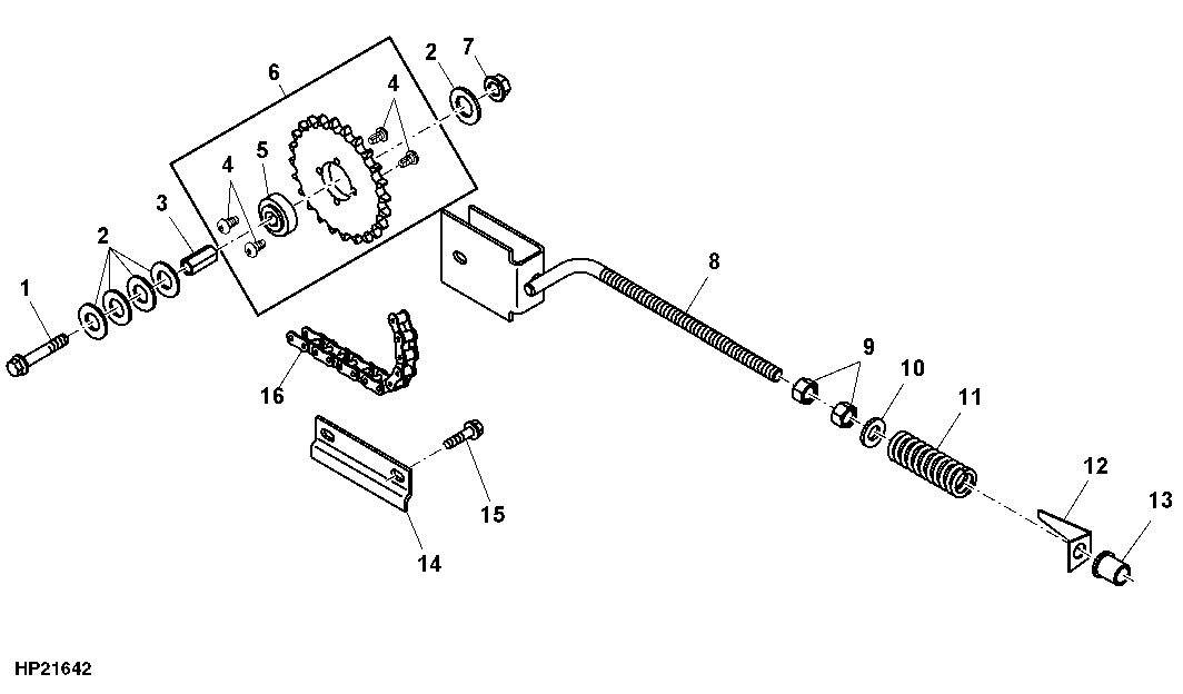 Sprocket Idler Assembly, Unloading Auger Drive