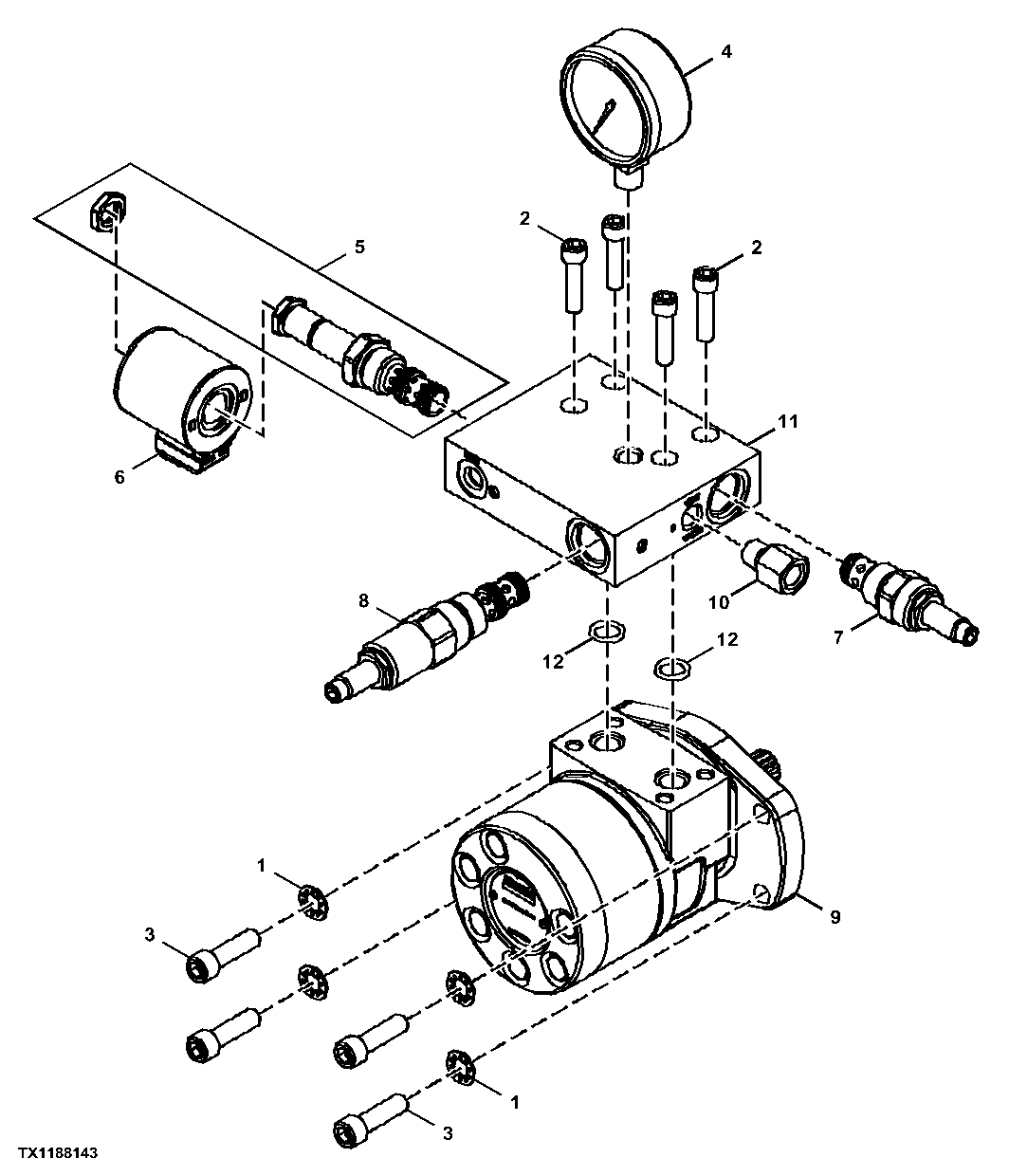Lubrication Pump Hydraulic Motor and Dial Pressure Gauge