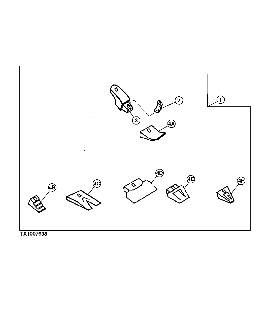 GENERAL PURPOSE BUCKET TOOTH ASSEMBLY (54 INCH BUCKET) (CONTINUED)