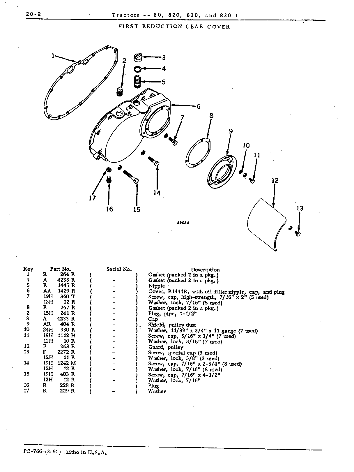 Cover, first reduction gear