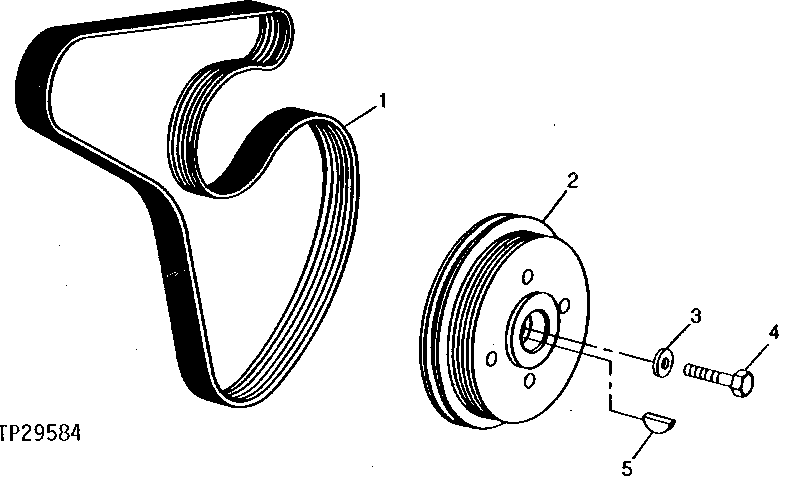 FAN BELTS AND CRANKSHAFT PULLEY ( - 713822)