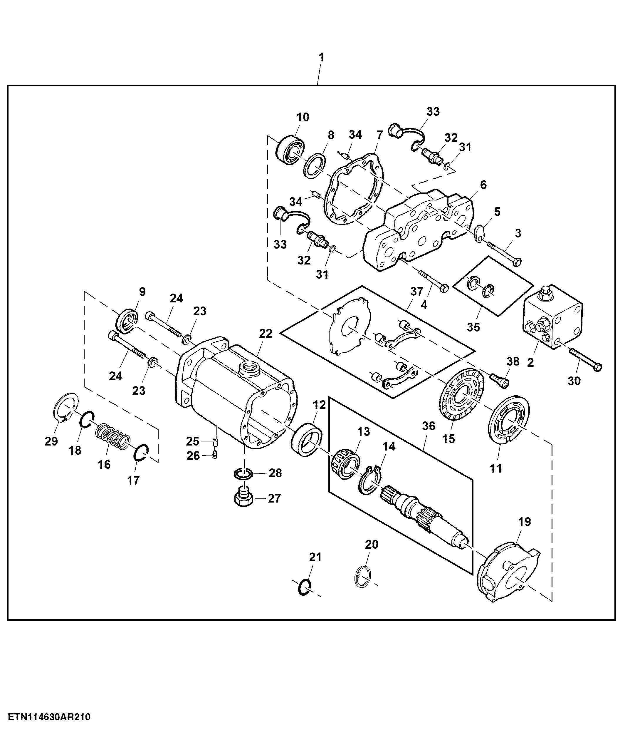 Hydrostatic Drive Motor, Push Button Shift Transmission, 30 km/h (19 mph) ( - 810000)