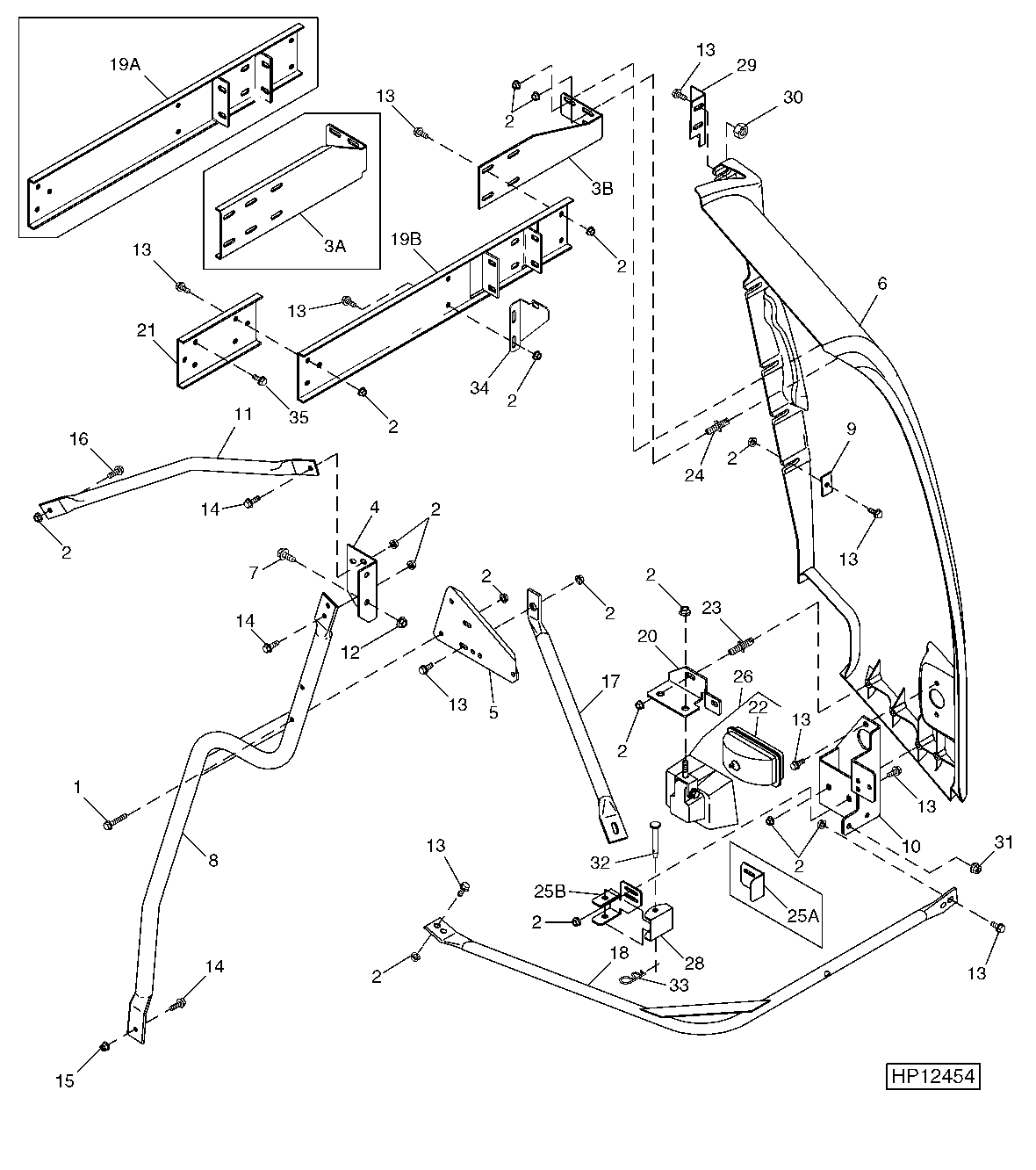 LEFT REAR CORNER PANEL AND REAR LAMP ASSEMBLY