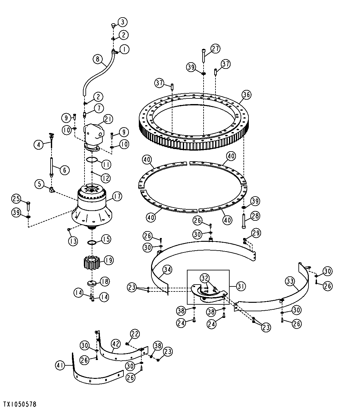 Swing Drive - Gear Case (335C) (144765 - 197674)