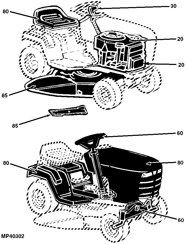 STX38 and STX46 (Black Mower Deck) Lawn Tractors