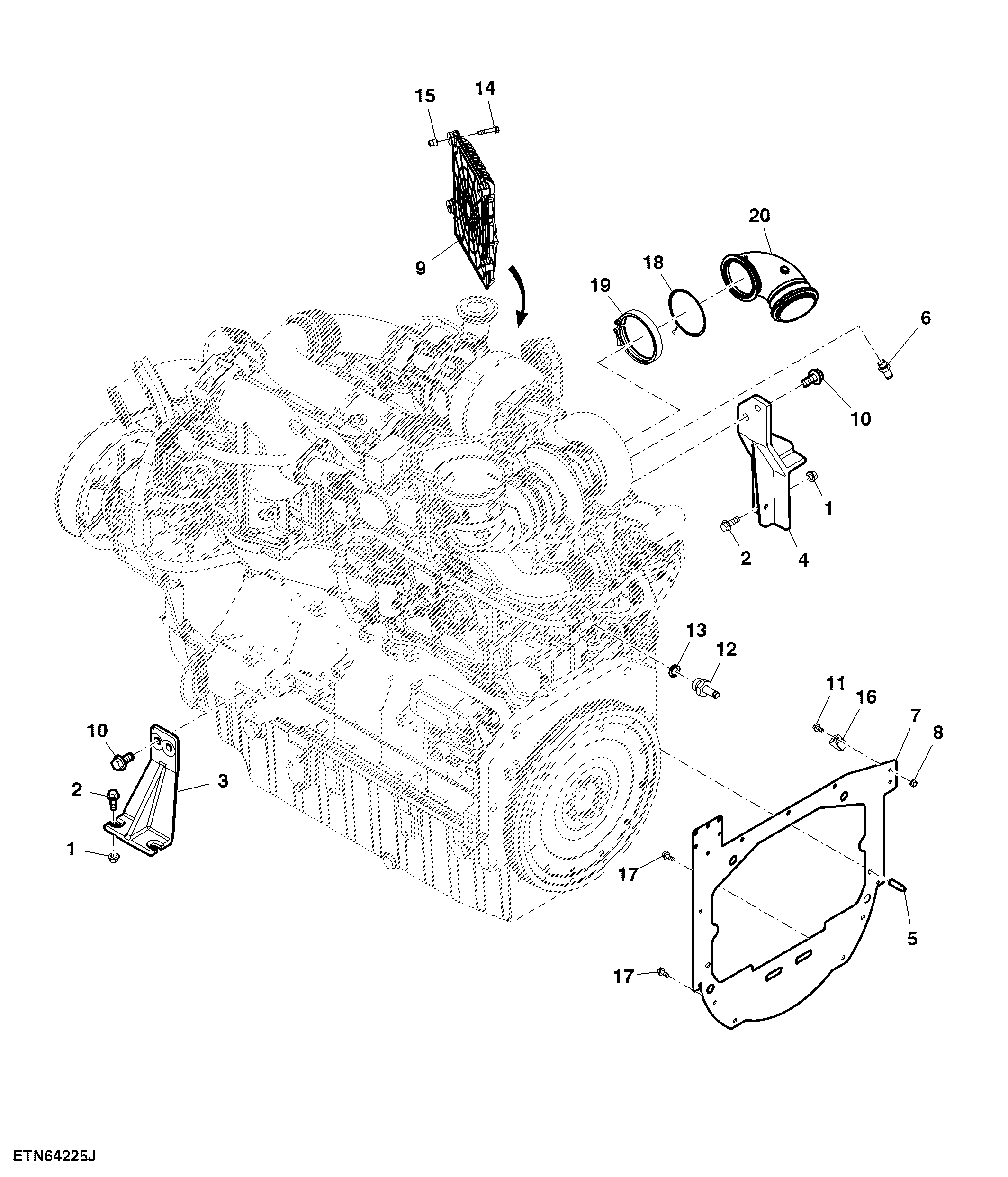 Engine Mounts, Diesel Engine - Interim Tier 4
