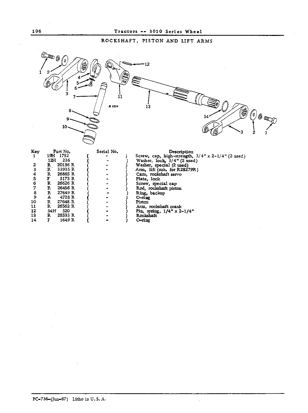 Arm: Rockshaft lift and crank
