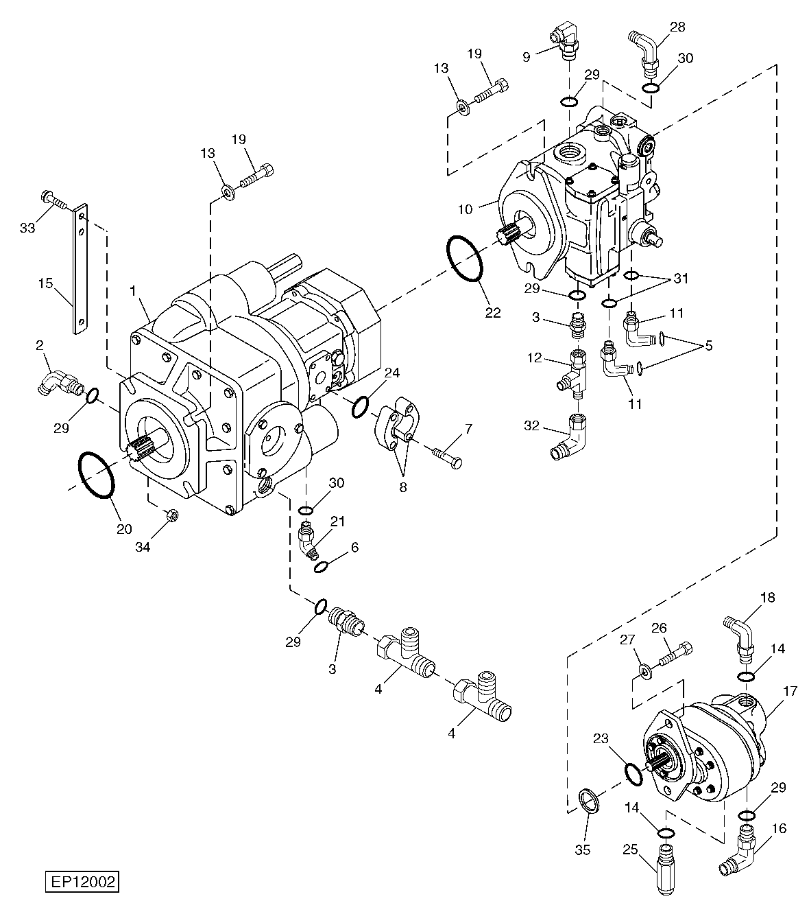 Tandem Pump Assembly (R.H. Pumps) ( - 319999)