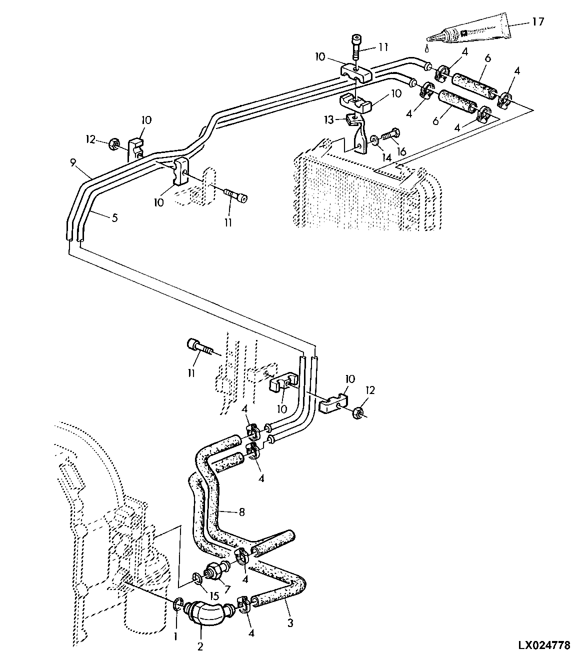 OIL COOLER LINES, FLAT FLOOR CAB (SYNCROPLUS)
