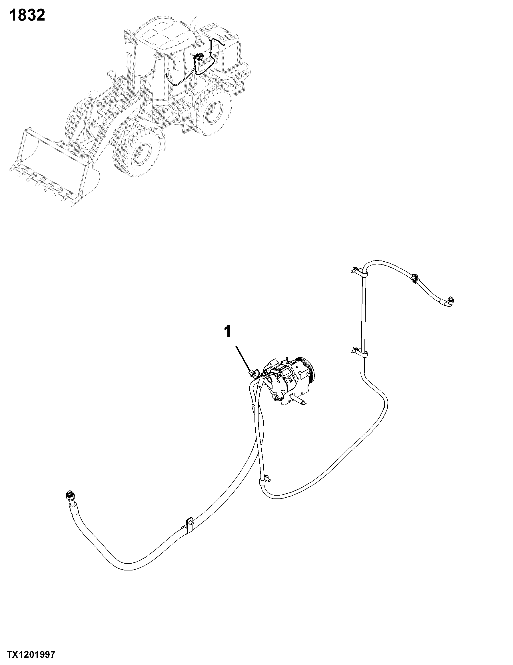 1832 Air Conditioning System Compressor and Drive