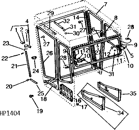 DOORS, HINGES, LATCHES, AND TOOL POCKET FOR OPERATOR'S CAB (YEAR 1975- )
