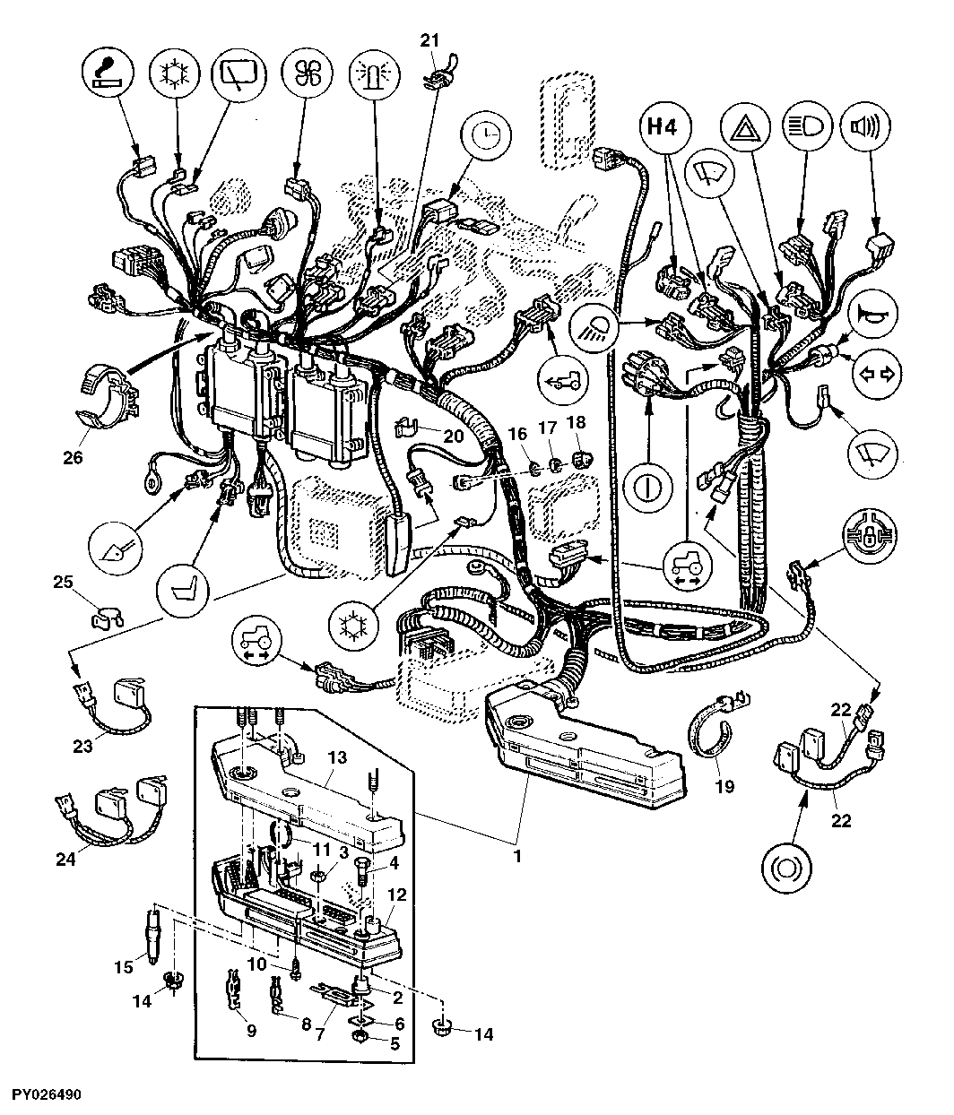 CONTROL WIRING HARNESS WITH OR WITHOUT PERFORMANCE MONITOR / HMS (CAB)