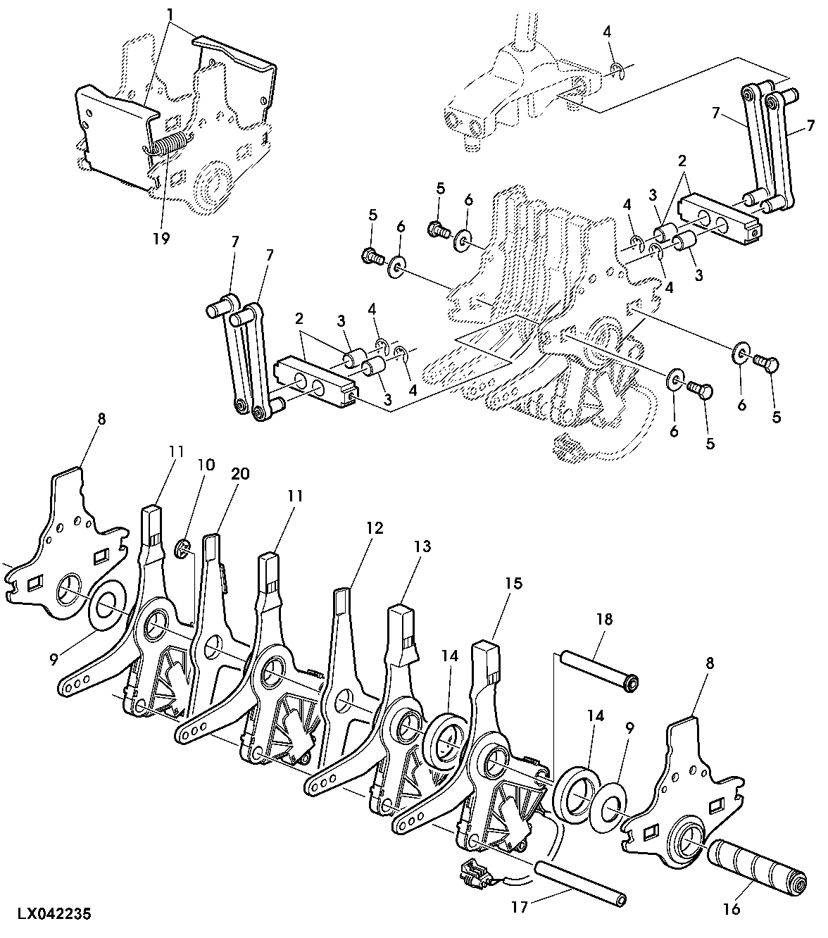 RANGE SHIFT COMPONENTS, 20-SPEED (POWRQUAD PLUS)