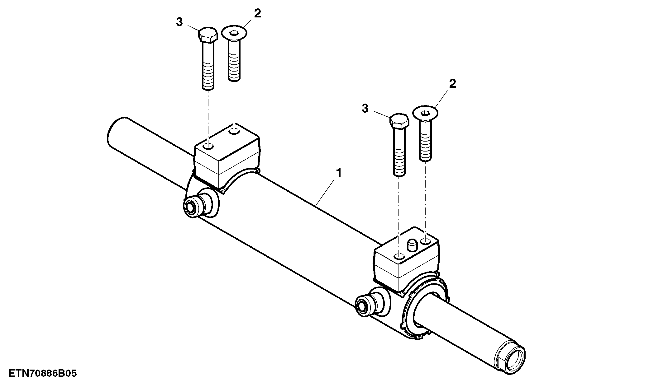 Steering Cylinder, 2WD Front Axle, W/ Track Extension
