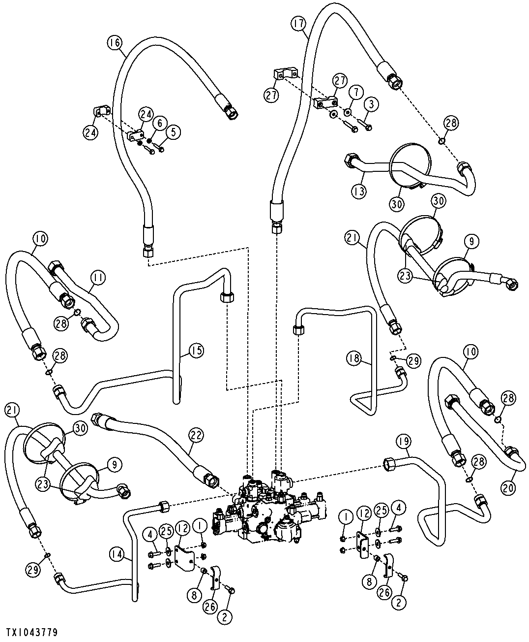 Boom and Bucket Cylinder Hydraulics (Z-Bar) (2-Spool Control Valve)