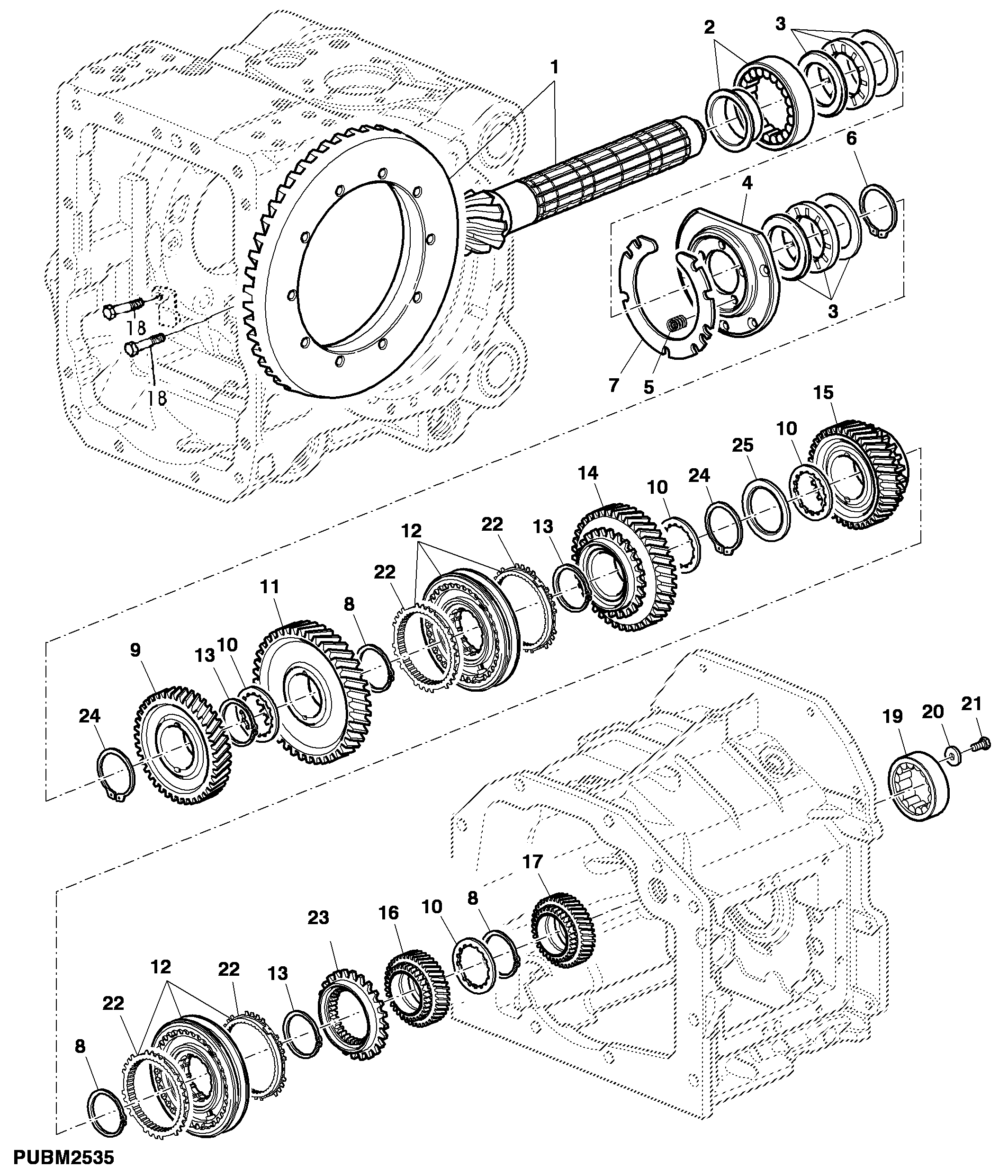 Differential Drive Shaft, Range Transmission, 4 X 4