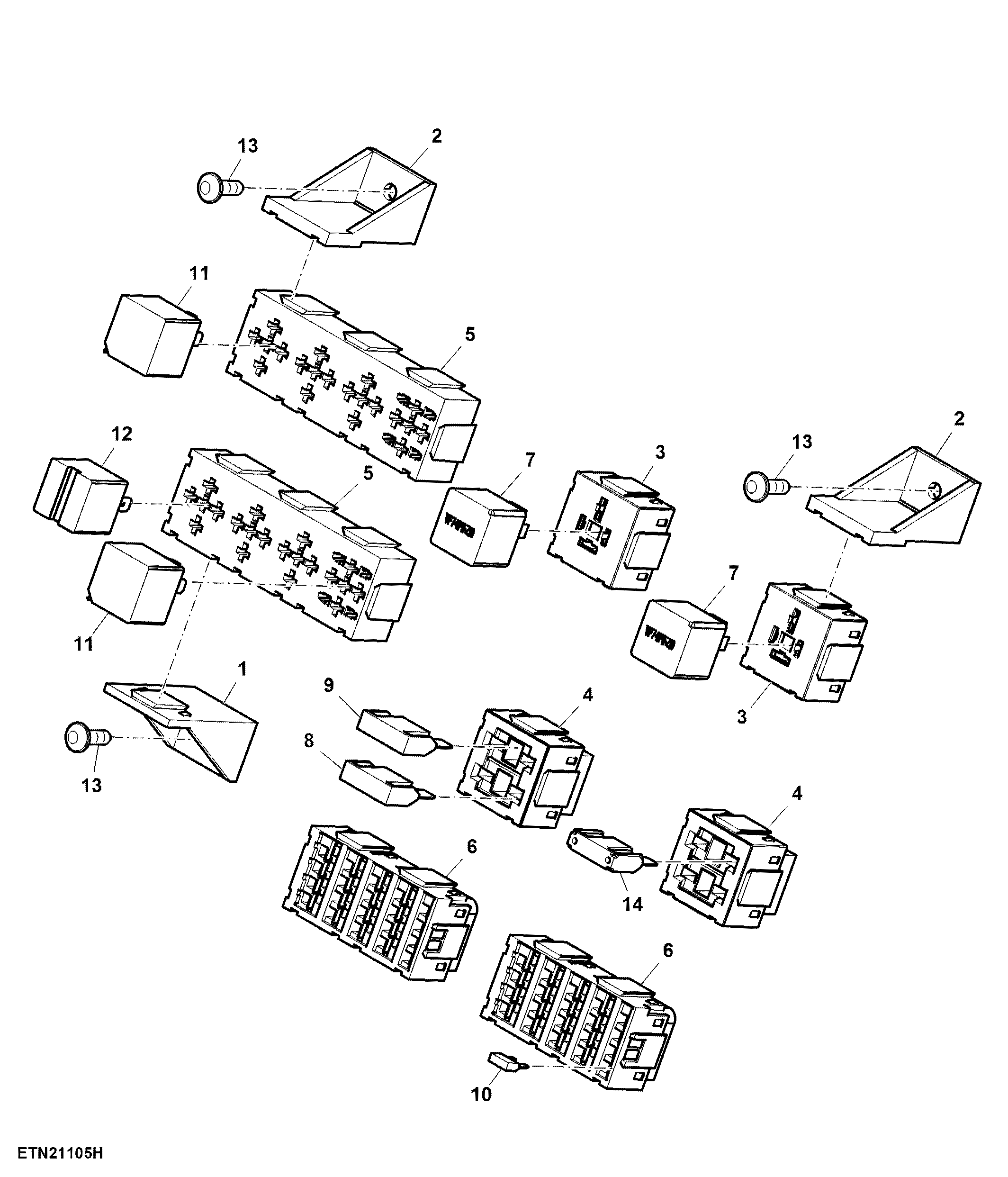 Load Center, Cab Wiring Harness, Generation 4 CommandCenter™ 4600 Processor (4/4)