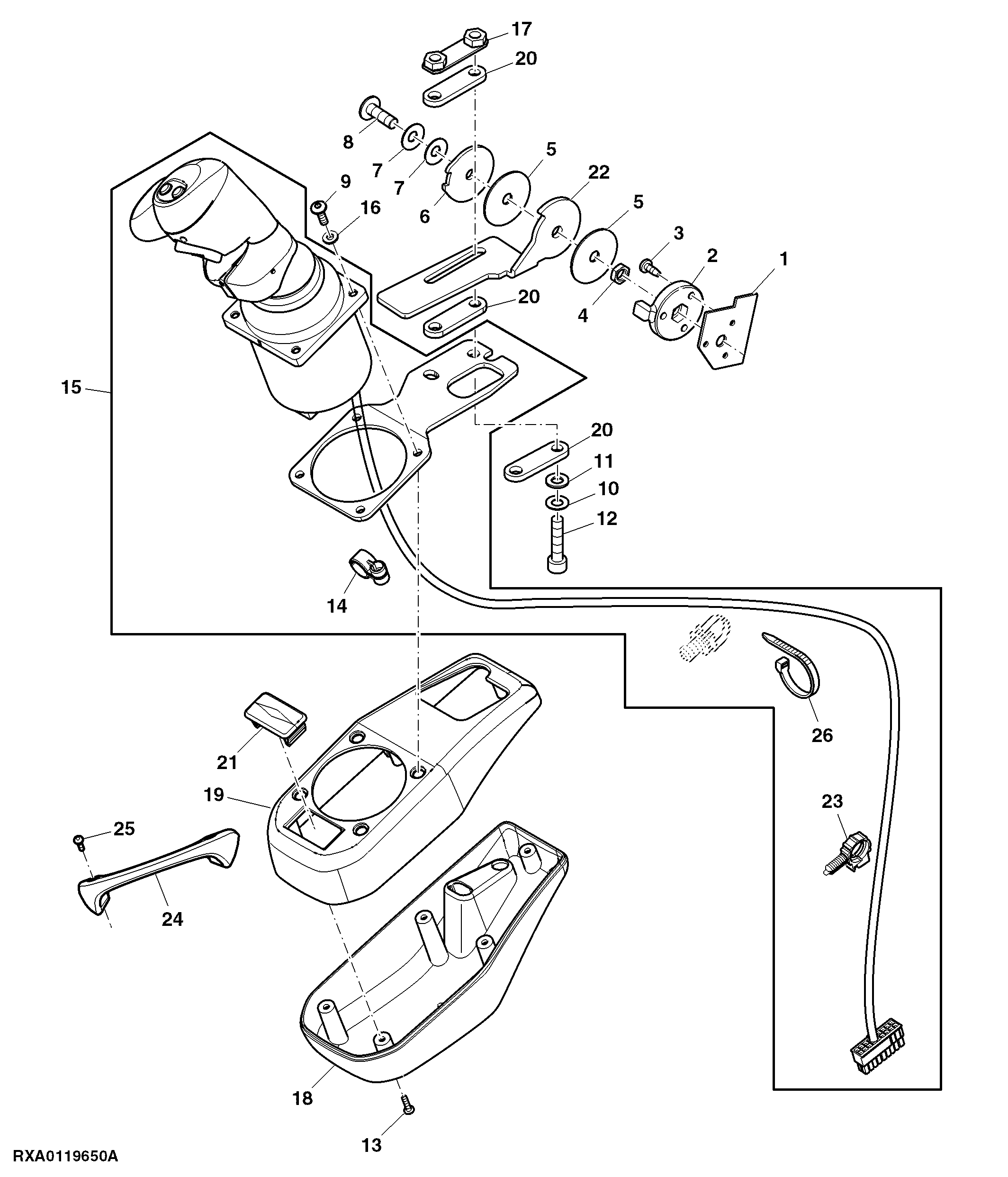 Front Loader Control, W/ RH Console, W/ Gear Shift