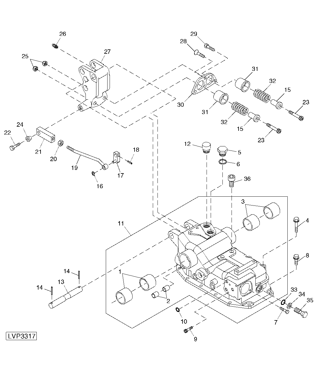 ROCKSHAFT HOUSING AND SUPPORT LINK BRACKET (WITH DRAFT SENSING)