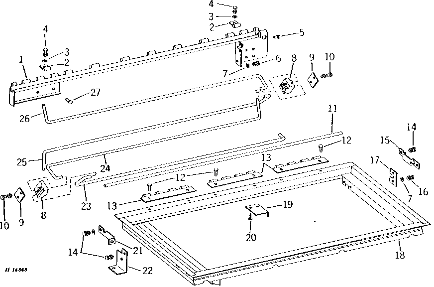 ENGINE COMPARTMENT UPPER DOOR FRAME AND HINGES ( - 1500)