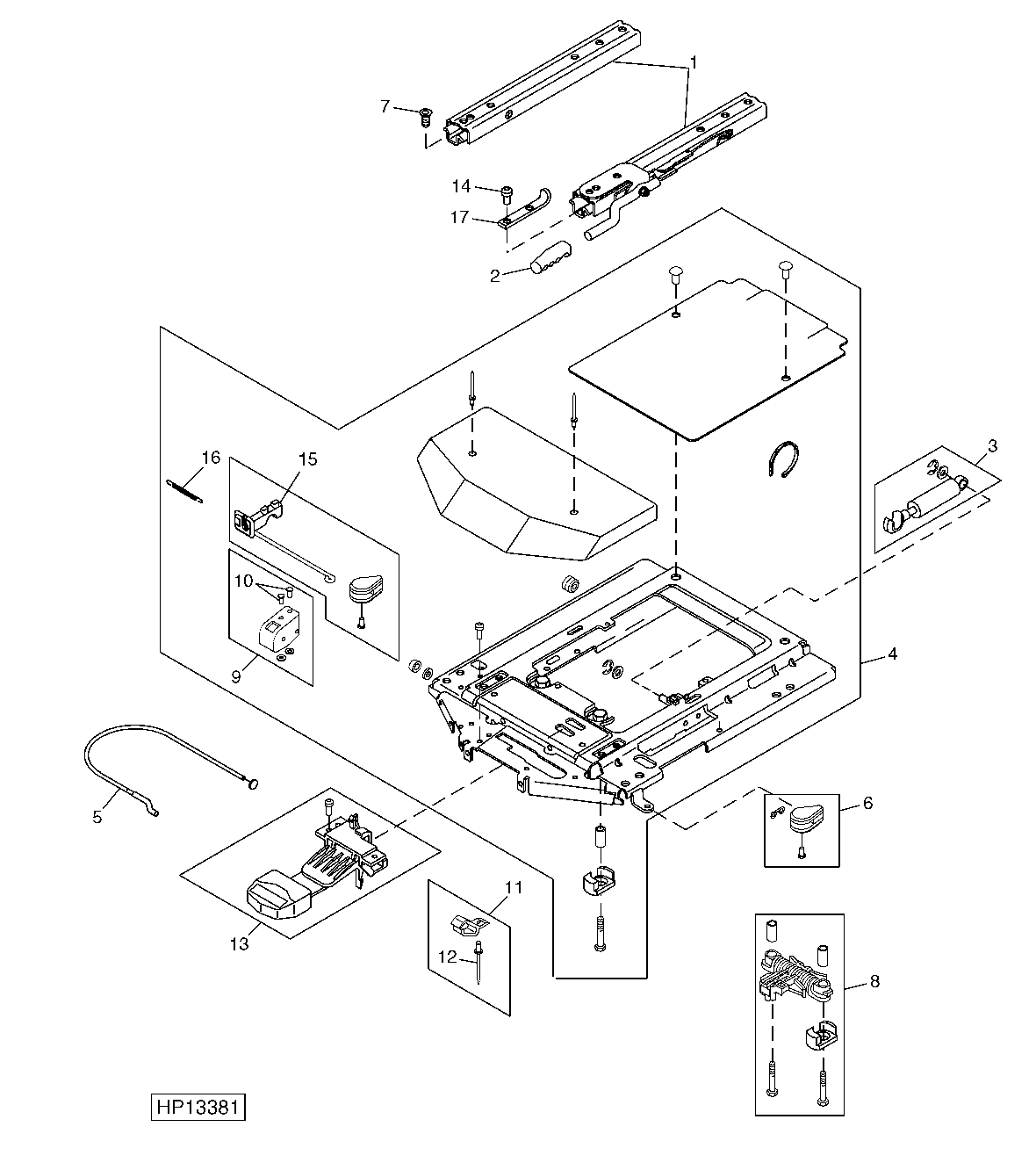 Operator's Seat Air Suspension, Upper (695101 - )